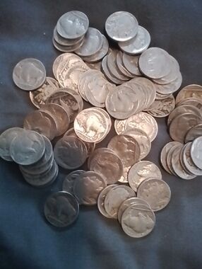 Vintage Silver-Colored Coin Lot - Assorted Buffalo & Indian Head Designs 3 Coins